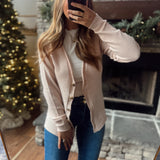 Dusty Pink Deep V Neck Cardigan