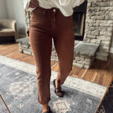 Risen Espresso HR Cuffed Boyfriend Jeans