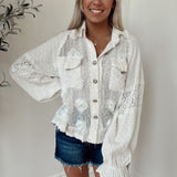 Ace Of Lace Ivory Floral Detailed Button-Up