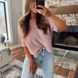Dusty Pink Cedarvale Knit Top