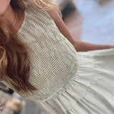 Light Olive Gingham Shasta Mini Dress