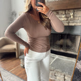 Cocoa Laced Boat Neck Top