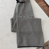 Black & Beige Striped Wide Leg Pants