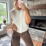 Ecru Emersyn Tie Back Sweater Vest