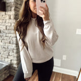 In My Athletic Era Cream Mock Neck Crew