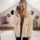 Cream Teddy Coat IN STORE