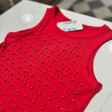 Red Glitz and Glam Pearl Tank