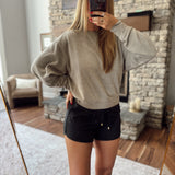 Mocha Raw Edge Burnout Sweatshirt