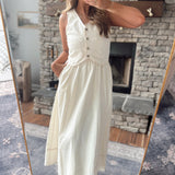 Ivory Wasilla Vest Detail Maxi Dress