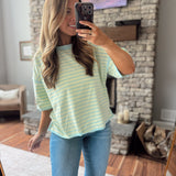Mint & Blue Striped Tee