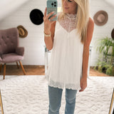 In The Clouds Lace Tank Top
