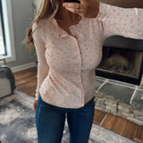 Soft Pink Louisa Floral Button Top