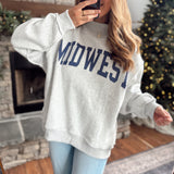 Heather Gray Midwest Babe Mock Neck Sweatshirt