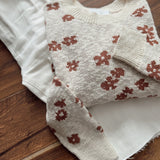 Mae Natural Textured Knit Floral Sweater