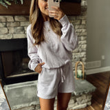 Dusty Lavender French Terry Short & Long Sleeve Top Set