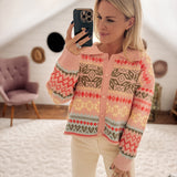 Blush Pink Fair Isle Cardigan IN STORE