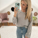 Heather Gray Cozy but Chic Ribbed Long sleeve