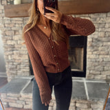 Mocha Heirloom Threads Pointelle Cardi