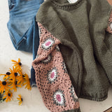 Armani Olive Mocha Soft Knit Sleeve Detailed Sweater