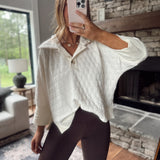 Cream Textured Quilt Top