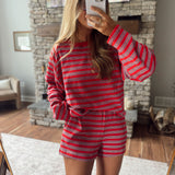 Red & Navy Malia Shorts
