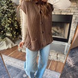 Brown Hearthside Oversized Sleeveless Sweater