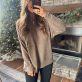 Mocha Brushed Oversized Sweater