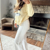 Risen White HR Crop Wide Leg Jeans