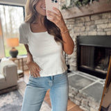 Off White Pointelle Knit Top