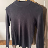 Slate Blue Lucy Mock Neck Sweater Shirt IN STORE