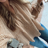 Chai Gingham Balloon Sleeve Blouse