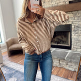 Brown Mini Stripe Piper Knit Cardigan