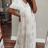 Dreamy Designs Ivory Embroidered Maxi Dress