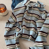 Light Blue Avani Striped Cardigan