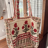 POL Cream Botanical Tote Bag