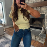 Lemon Mini Waffle Knit Top