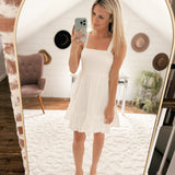 Briana White Poplin Babydoll Dress