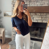 Navy Novelle Sweater Top