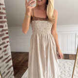 Coconut Shell Contrast Midi Dress