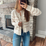 Layered in Stripes Cami and Cardigan Set