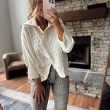 Cream Textured Quilt Top