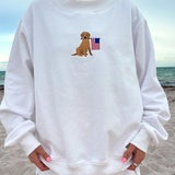 White American Flag Dog Mock Neck