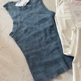 Denim Washed Elissa Ribbed Tank