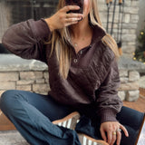 Espresso Quilted Snap Pullover