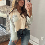 Milana Cream Color Block Long Sleeve