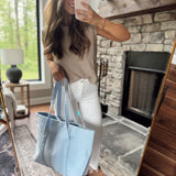 Sky Blue Terry Cloth Tote Bag