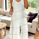 Boardwalk Daze White and Black Gauze Jumpsuit