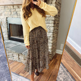 Tiered Leopard Maxi Skirt