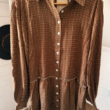 Brown Tannah Shirt Mini Dress