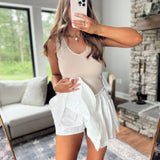 Champagne Lilia Mixed Media Knit Mini